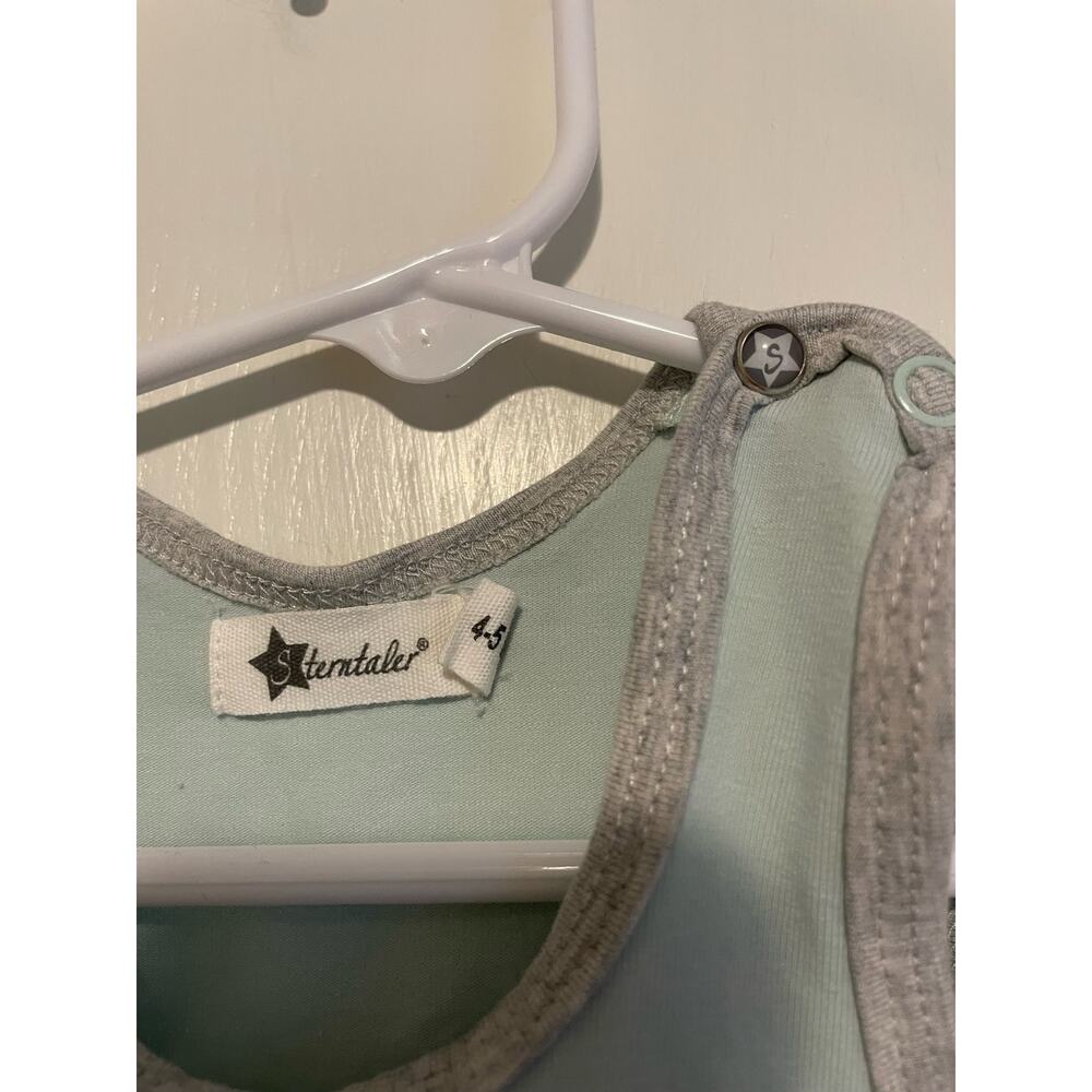 Sterntaler blue lamb embroidered one piece sleeveless footed snaps Size 4-5 mo - Picture 4 of 6